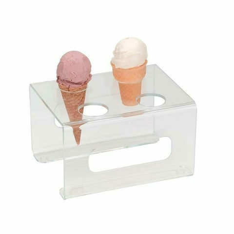 Dispense-Rite CTCS-4C Countertop 4-Hole Clear Acrylic Ice Cream Cone Holder