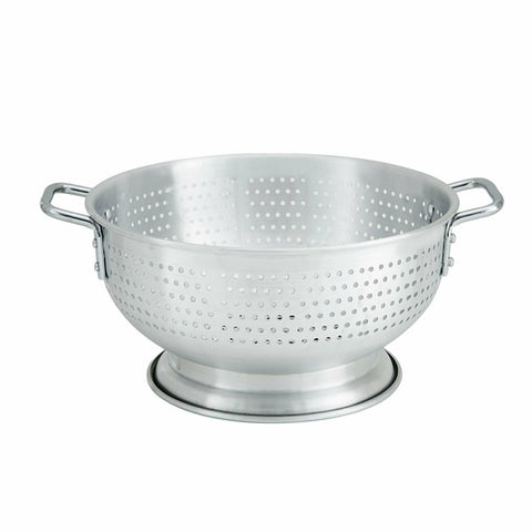 Winco ALO-11BH 11-Quart Aluminum Colander with Handles and Foot