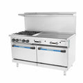 TARG-4B36G Turbo Air 60" 4-Burner Gas Range & Griddle Top w/ (2) Ovens-Turbo Air