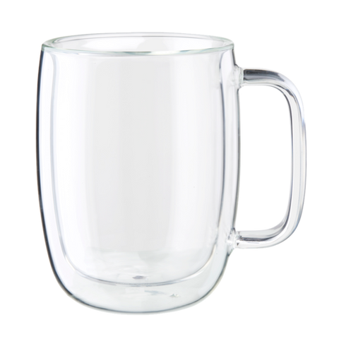 ZWILLING Sorrento Plus 39500-093 Double Wall Latte Glass Mug Set, 15 oz, 2-Piece