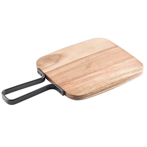 10076 TableCraft Products Industrial Collection™ Rectangular Paddle, Acacia with Metal Banding, 8.25 x 9.125\" 14.125" L w/ Handle