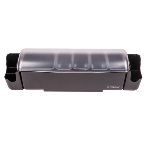 CFS Brands BD4005S Dome Garnish Center, 8 Pint, 5 Tray, Black