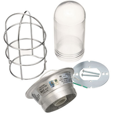 381320 AllPoints Foodservice Parts & SuppliesLighting Fixture W/ Heat Tempered Wire Guard- Each