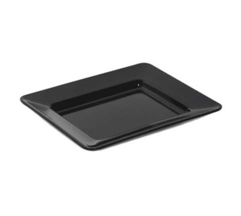 GET Enterprises ML-11-BK Milano Rectangular Melamine Plate, 12 x 10 in, Black