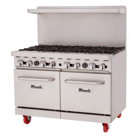 C-RO8-LP Migali 48" 8-Burner Range w/ (2) Ovens - LP-Migali Industries