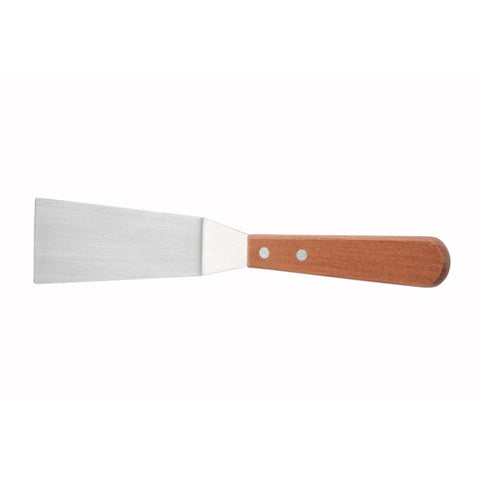 Winco TN165 Grill Spatula with Offset Wooden Handle, 4-1/4" x 2-3/16" Blade