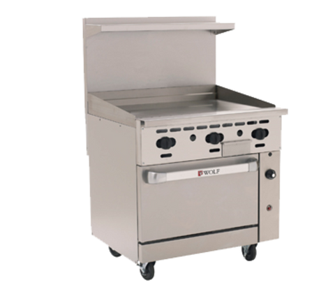 Wolf C36S-36G 36 Inch Gas Range with 36 Inch Thermostatic Griddle and Standard Oven