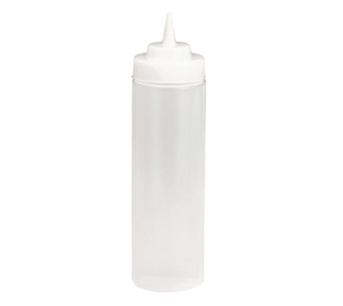 Tablecraft Products 32563C 24 oz Clear Widemouth Squeeze Bottle with Wide TipTop