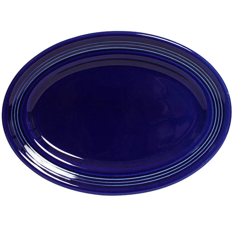 Tuxton China CCH-116 Concentrix Cobalt 11.5" x 8.38" Oval Platter