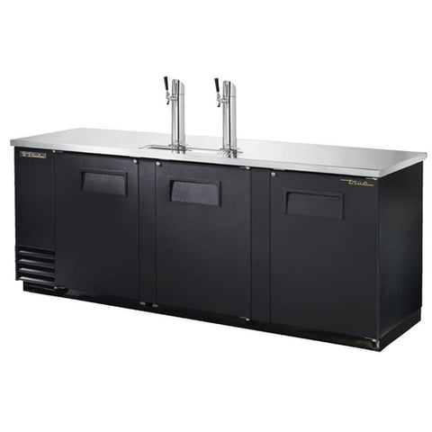 TDD-4-HC True 90" Black 2-Column Draft Beer Dispenser w/ (4) Keg Capacity