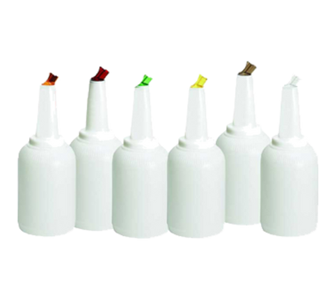 8128A Tablecraft 32 Oz. Pour Master Complete Unit w/ Assorted Color Caps-Tablecraft Products