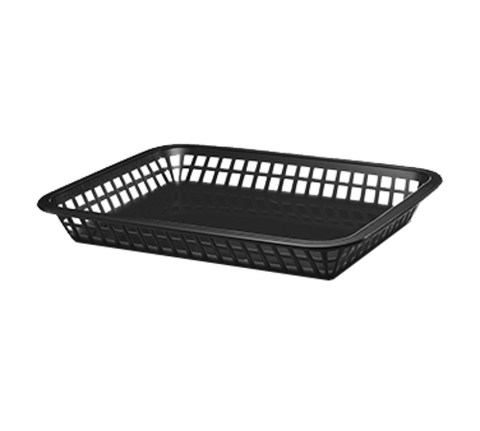 Tablecraft Products 1079BK Black Mas Grande Rectangular Polypropylene Serving Basket