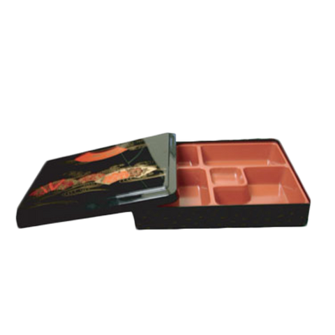 Thunder Group JPRB001 5-Compartment Plastic Bento Server with Cover