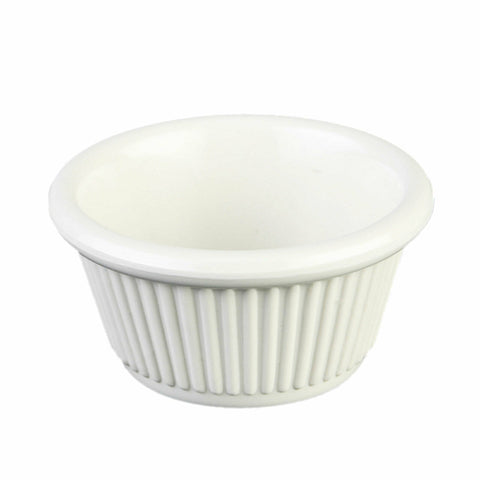 ML509B1 Thunder Group 2 Oz. Bone Fluted Melamine Ramekin