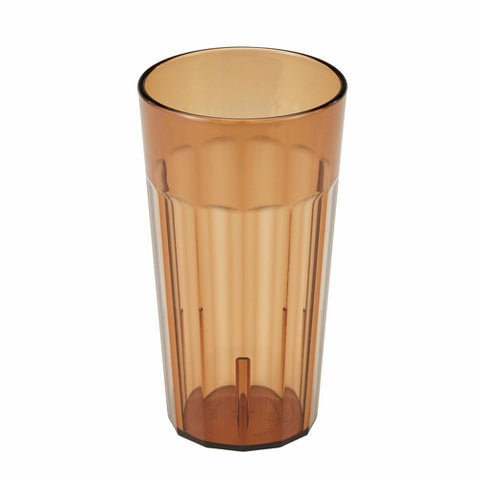 Cambro NT20153 Newport 22 oz Amber Fluted SAN Plastic Tumbler