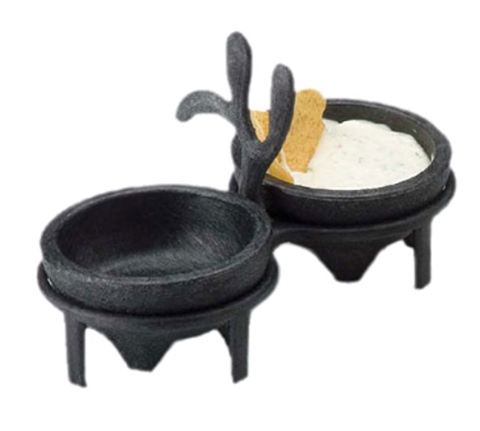 HS Inc. HS1027-CH Cactus 2-Way Salsa Caddy, Charcoal Plastic