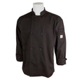 M60010BKXS Mercer Millennia Unisex 32" XS Black Double Breasted Long Sleeve Cook Jacket-Mercer Culinary