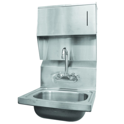 HS-1615C GSW 16" LENGTH, HAND SINK - WALL MOUNTED WITH TOWEL & SOAP DISPENSER EA