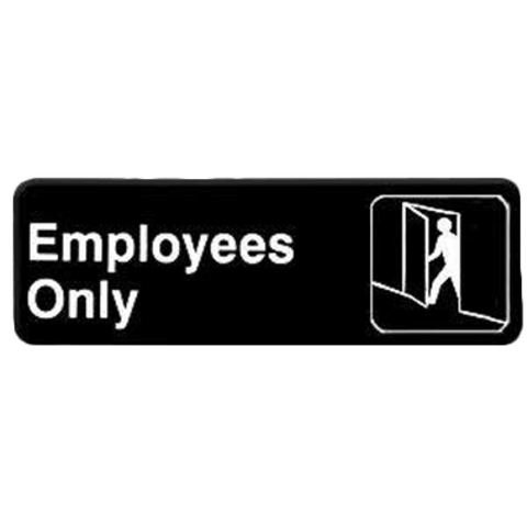 PLIS9304BK Thunder Group 9" x 3" Employees Only Information Sign-Thunder Group