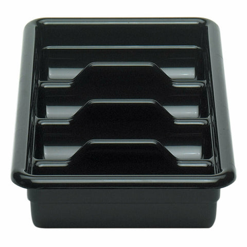Cambro 1120CBR110 Cambox 4-Compartment Cutlery Bin, Black