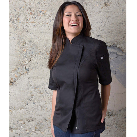 Chef Works BCWSZ006BLKXS Springfield Women's Chef Coat, Black, XS