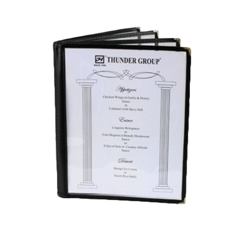 PLMENU-L4BL Thunder Group 8-1/2" x 11" Blue 4 Page Menu Cover-Thunder Group