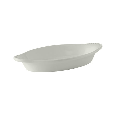 Tuxton China BWN-080 8 oz. White Oval Vitrified China Welsh Rarebit