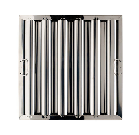 Krowne S1625 Silver Series Stainless Steel Baffle Grease Filter, 16" x 25" Nominal