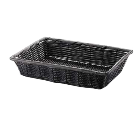 TableCraft Products 2489 16" x 11.5" x 3" Black Rectangular Handwoven Basket