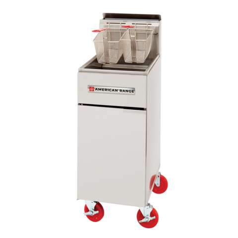 American Range AF-35/50 Floor Model Gas Tube Fryer, 50 lb Oil Capacity