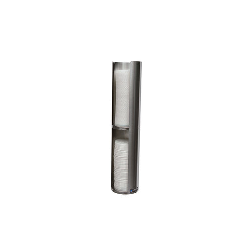 San Jamar L3502 Wall-Mount Double Lid Dispenser - 24-46 oz., Stainless Steel, Silver