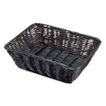2472 Tablecraft 9" x 6" x 2-1/2" Black Rectangular Ratten Basket-Tablecraft Products