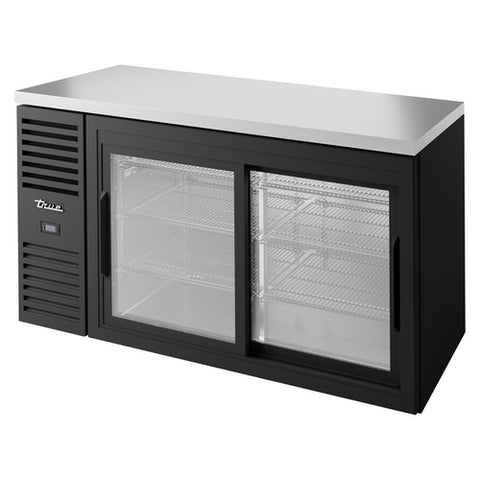 True TBR60-RISZ1-L-B-11-1 60" Back Bar Refrigerator with Sliding Glass Doors, Black