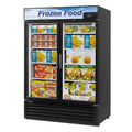 TGF-49FB-N Turbo Air 54.38" Black 2-Section Display Freezer w/ Swing Doors-Turbo Air