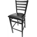 SL2301SV Oak Street Silver Vein Bar Stool w/ Foot Rest & Metal Ladder Back-OAK STREET MANUFACTURING