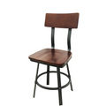 CM-6058 Oak Street Outlander Walnut Dining Chair w/ Metal Graphite Frame & Footring-OAK STREET MANUFACTURING