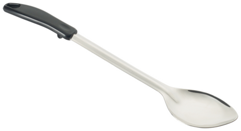 Winco BHOP-15 15" Solid Basting Spoon with Stop Hook and Black Polypropylene Handle