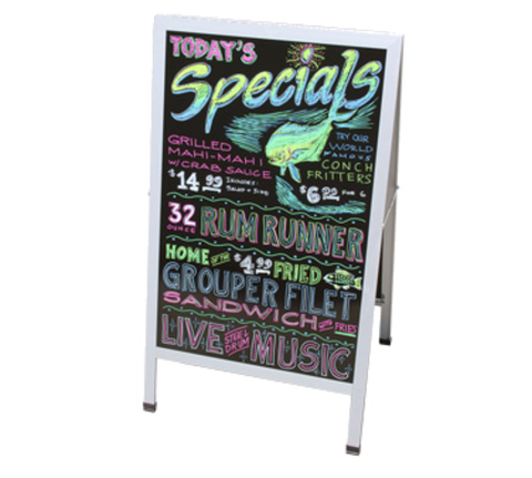 Chef Master 90034 A-Frame Two-Sided Chalkboard Sidewalk Sign with Aluminum Frame