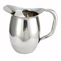WPB-2C Winco 2 Qt. Stainless Steel Deluxe Bell Pitcher w/ Ice Catcher-WINCO
