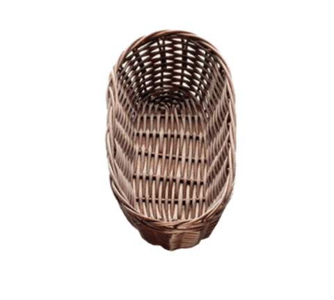 Tablecraft Products 2417 Oblong Black Woven Rattan Basket 9 x 3.5 x 2 in