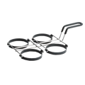 1240 Tablecraft Four 4" Black Non-Stick Egg Rings w/ Handle-Tablecraft Products