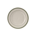 TGB-005 Tuxton Green Bay 5-1/2" Eggshell Wide Rim Rolled Edge China Plate w/ Green Bands-Tuxton China