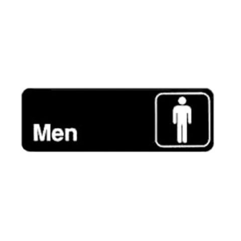 Winco SGN-311 Men's Restroom Information Sign, 9"W x 3"H