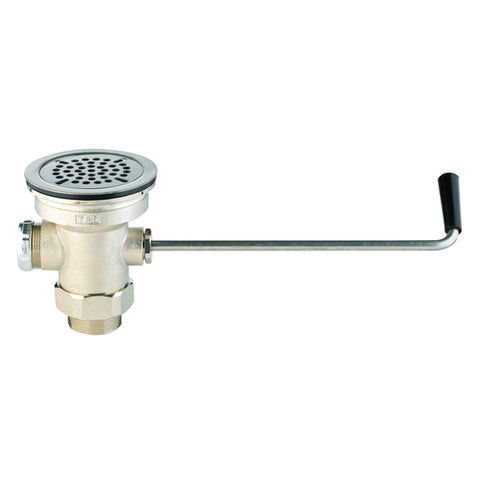 T&S Brass B-3952 Waste Drain Valve with Twist Handle, 3-1/2" Sink Opening