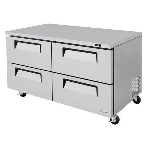 Turbo Air TUR-60SD-D4-N 60" Two-Section Super Deluxe Undercounter Refrigerator with 4 Drawers