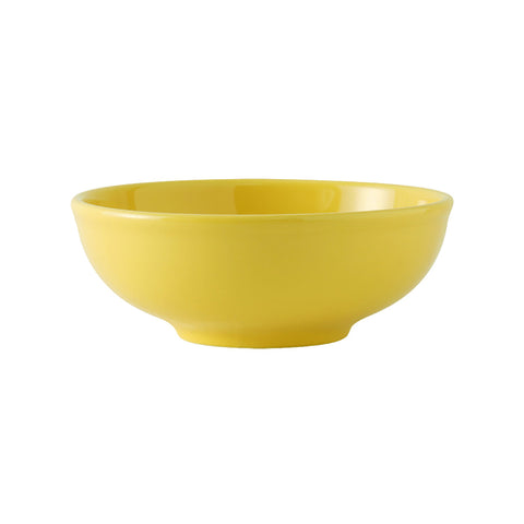 Tuxton China BSB-3503 35 oz Round Ceramic Saffron Menudo/Salad Bowl