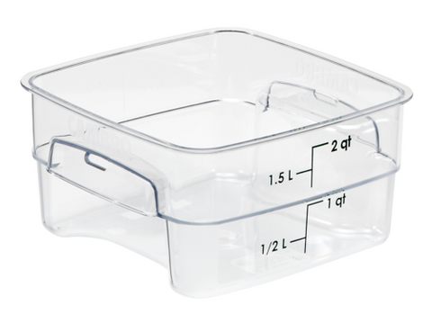 Cambro 2SFSPROCW135 FreshPro CamSquares 2 Qt. Clear Square Polycarbonate Food Storage Container