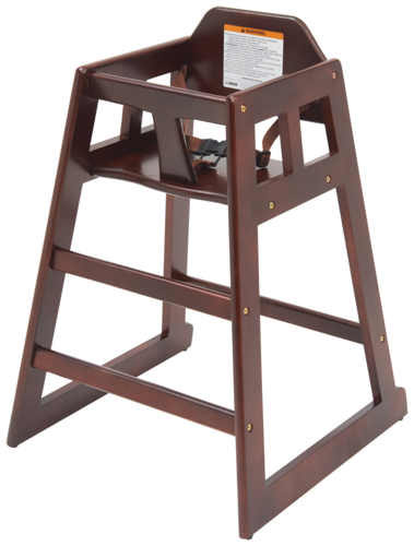 Winco CHH-103A Wooden High Chair, Assembled - Mahogany