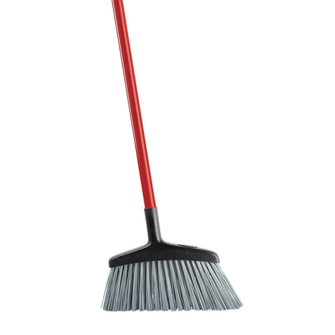 Libman Commercial 1102 FiberForce Outdoor Angle Broom - 15" Rough Surface Broom with 55" Steel Handle
