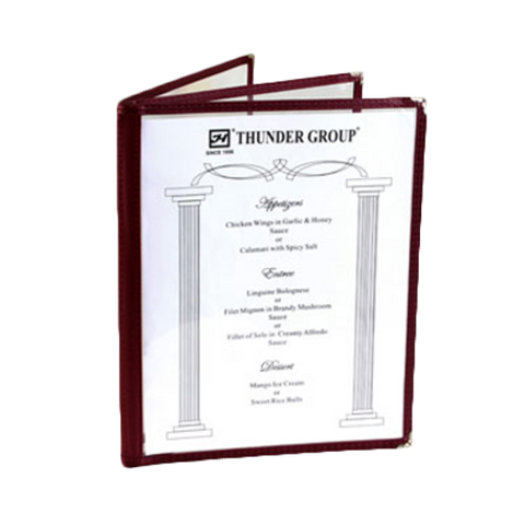 PLMENU-L3MA Thunder Group 8-1/2" x 11" Marron 3 Page Menu Cover-Thunder Group